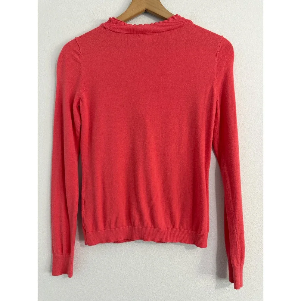 New York & Co - Coral Ruffle Button Down Cardigan Sweater Women's Size‎ S